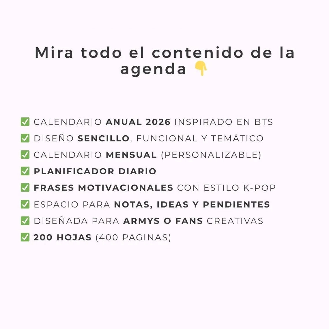 Agenda BTS 2026