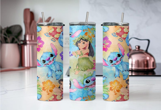 20 Oz tumbler stitch y lilo