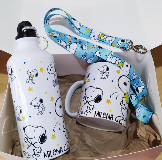 Termo Sport lanyard y taza Snoopy