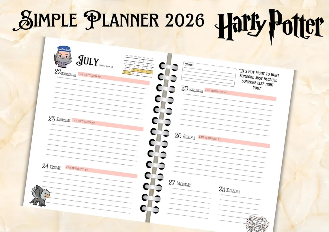 Planner Harry potter 2026